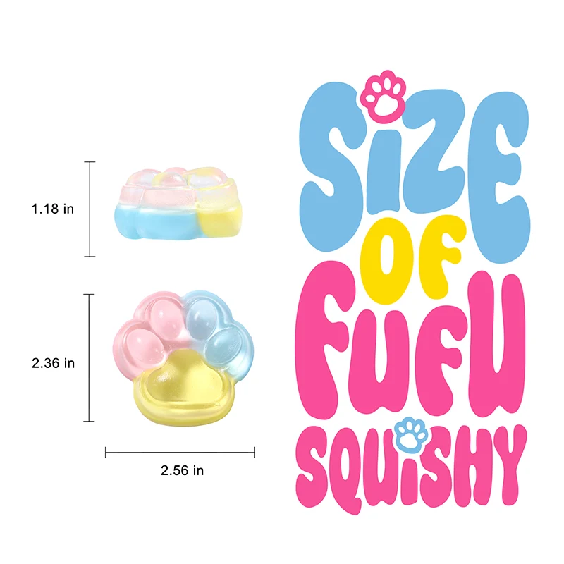 Rainbow Crystal Cat Paw Taba Squishy - Image 5