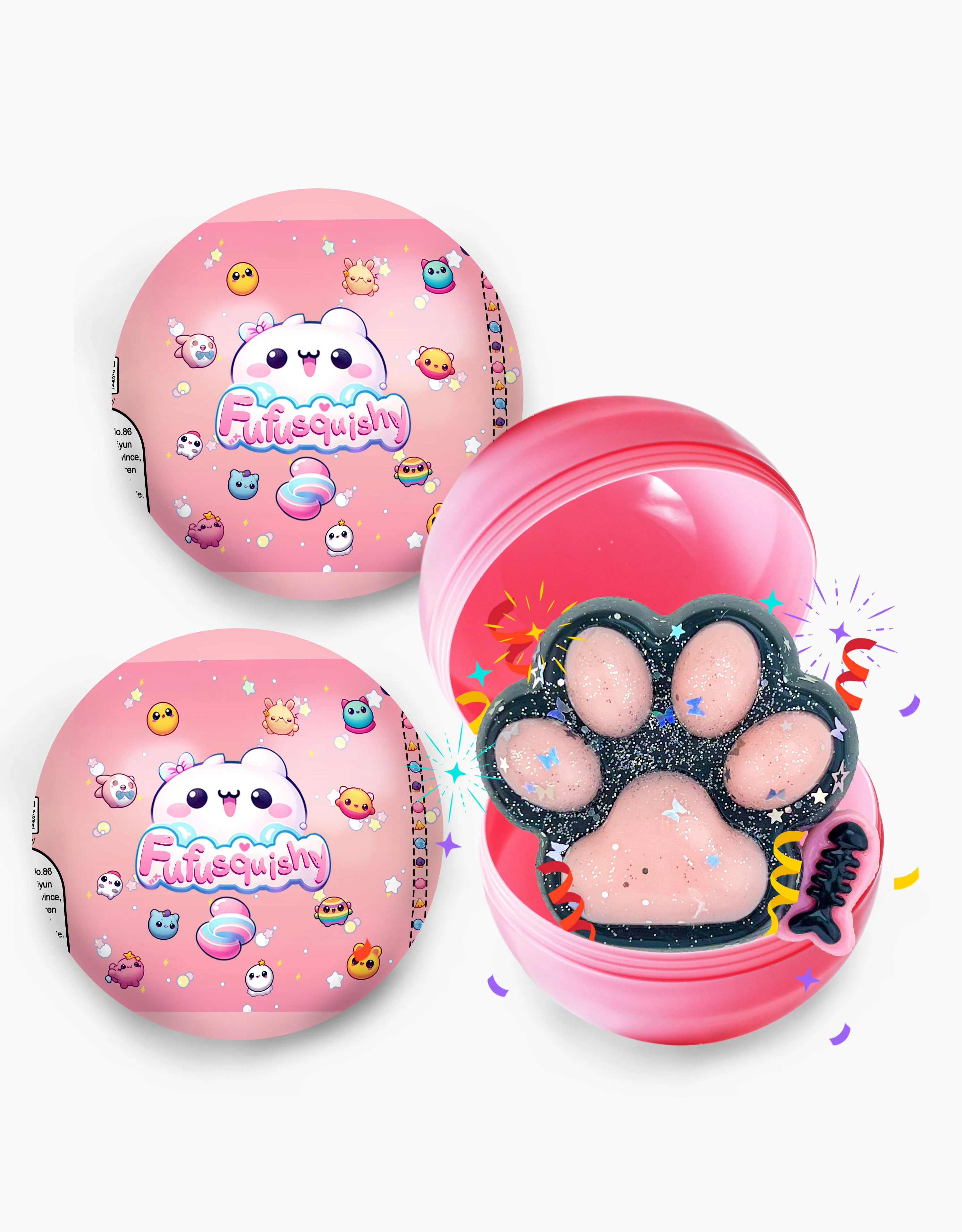 White Surprise Food Series Squishy Ball - Image 6