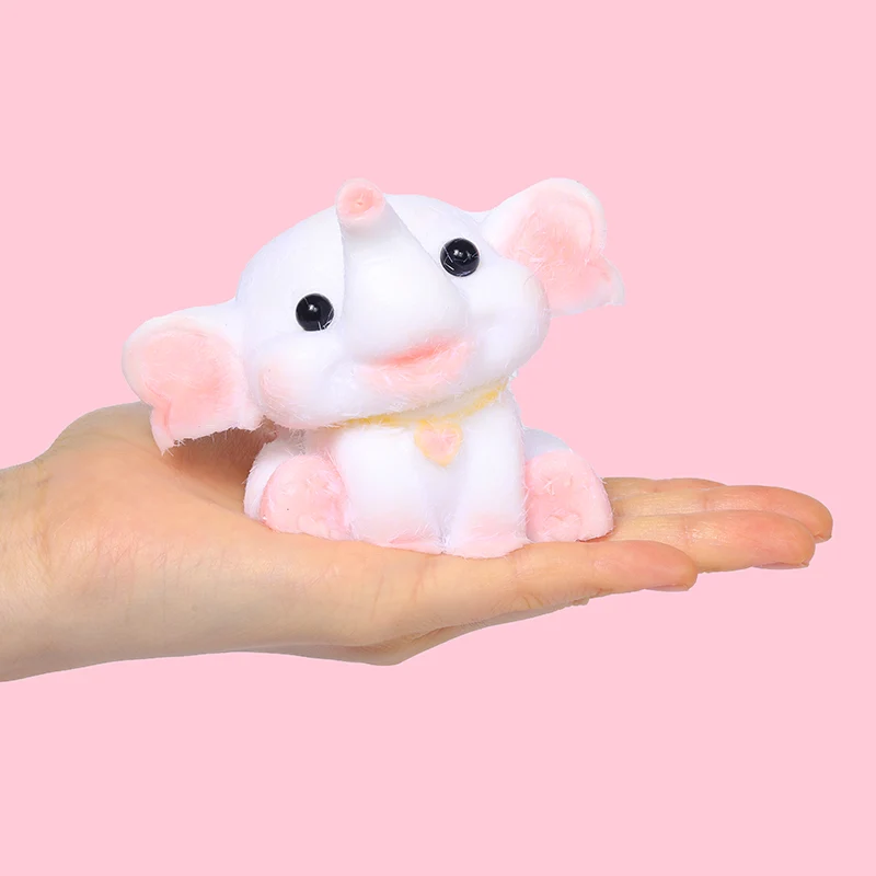 White and Pink Large Elephant Squishy - Image 3
