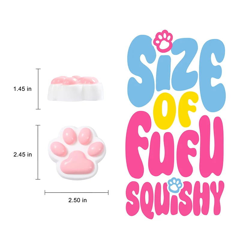 80g White-based Pink Cat Paw Taba Squishy - Image 5